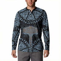 Thor and Jormungandr Norse Mythology Viking Button Sweatshirt Celtic Knot and Rune Art Style