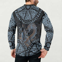 Thor and Jormungandr Norse Mythology Viking Button Sweatshirt Celtic Knot and Rune Art Style