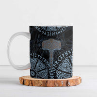 Thor and Jormungandr Norse Mythology Viking Ceramic Mug Celtic Knot and Rune Art Style