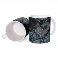 Thor and Jormungandr Norse Mythology Viking Ceramic Mug Celtic Knot and Rune Art Style