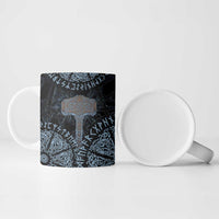 Thor and Jormungandr Norse Mythology Viking Ceramic Mug Celtic Knot and Rune Art Style