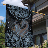 Thor and Jormungandr Norse Mythology Viking Garden Flag Celtic Knot and Rune Art Style