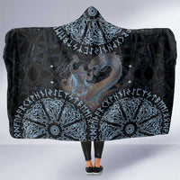 Thor and Jormungandr Norse Mythology Viking Hooded Blanket Celtic Knot and Rune Art Style