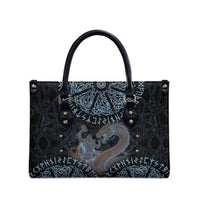 Thor and Jormungandr Norse Mythology Viking Leather Bag Celtic Knot and Rune Art Style