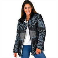 Thor and Jormungandr Norse Mythology Viking Padded Jacket Celtic Knot and Rune Art Style