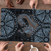 Thor and Jormungandr Norse Mythology Viking Puzzle Celtic Knot and Rune Art Style