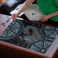 Thor and Jormungandr Norse Mythology Viking Puzzle Celtic Knot and Rune Art Style