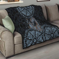 Thor and Jormungandr Norse Mythology Viking Quilt Celtic Knot and Rune Art Style