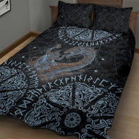 Thor and Jormungandr Norse Mythology Viking Quilt Bed Set Celtic Knot and Rune Art Style