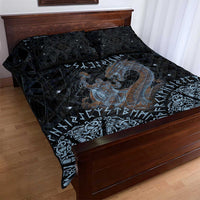 Thor and Jormungandr Norse Mythology Viking Quilt Bed Set Celtic Knot and Rune Art Style
