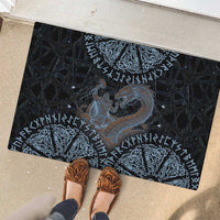 Thor and Jormungandr Norse Mythology Viking Rubber Doormat Celtic Knot and Rune Art Style