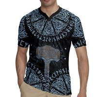 Thor and Jormungandr Norse Mythology Viking Rugby Jersey Celtic Knot and Rune Art Style