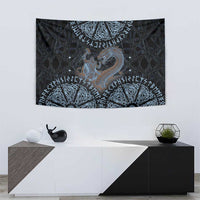Thor and Jormungandr Norse Mythology Viking Tapestry Celtic Knot and Rune Art Style