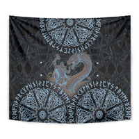 Thor and Jormungandr Norse Mythology Viking Tapestry Celtic Knot and Rune Art Style