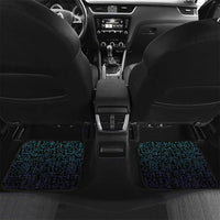 Viking Warrior and Raven Norse Mythology Car Mats Neon Line Art with Rune Patterns