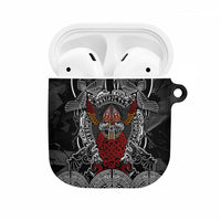 Viking Berserker and Valknut Norse Mythology AirPods Case Red and Black Celtic Knotwork Art