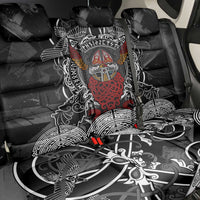Viking Berserker and Valknut Norse Mythology Back Car Seat Cover Red and Black Celtic Knotwork Art