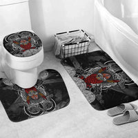 Viking Berserker and Valknut Norse Mythology Bathroom Set Red and Black Celtic Knotwork Art
