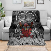 Viking Berserker and Valknut Norse Mythology Blanket Red and Black Celtic Knotwork Art