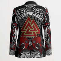Viking Berserker and Valknut Norse Mythology Blazer Red and Black Celtic Knotwork Art