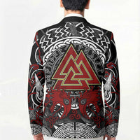 Viking Berserker and Valknut Norse Mythology Blazer Red and Black Celtic Knotwork Art