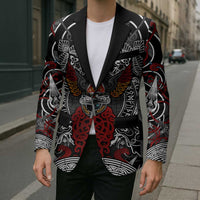 Viking Berserker and Valknut Norse Mythology Blazer Red and Black Celtic Knotwork Art