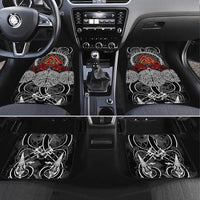 Viking Berserker and Valknut Norse Mythology Car Mats Red and Black Celtic Knotwork Art