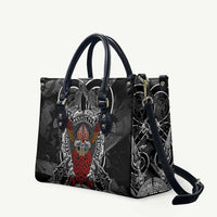 Viking Berserker and Valknut Norse Mythology Leather Bag Red and Black Celtic Knotwork Art