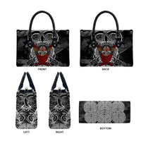 Viking Berserker and Valknut Norse Mythology Leather Bag Red and Black Celtic Knotwork Art