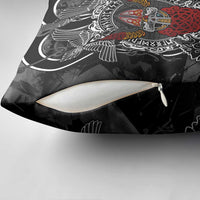 Viking Berserker and Valknut Norse Mythology Pillow Cover Red and Black Celtic Knotwork Art