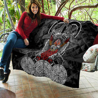 Viking Berserker and Valknut Norse Mythology Quilt Red and Black Celtic Knotwork Art