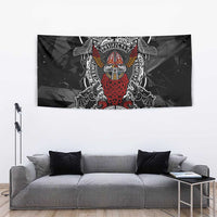 Viking Berserker and Valknut Norse Mythology Tapestry Red and Black Celtic Knotwork Art