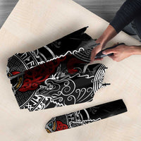 Viking Berserker and Valknut Norse Mythology Umbrella Red and Black Celtic Knotwork Art