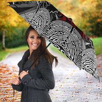 Viking Berserker and Valknut Norse Mythology Umbrella Red and Black Celtic Knotwork Art