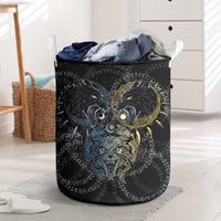 Skoll and Hati Norse Mythology Laundry Basket Viking Dual Moon Celtic Line Art