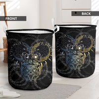 Skoll and Hati Norse Mythology Laundry Basket Viking Dual Moon Celtic Line Art