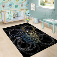 Skoll and Hati Norse Mythology Area Rug Viking Dual Moon Celtic Line Art