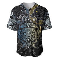 Skoll and Hati Norse Mythology Baseball Jersey Viking Dual Moon Celtic Line Art