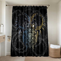 Skoll and Hati Norse Mythology Bathroom Set Viking Dual Moon Celtic Line Art