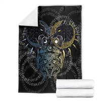 Skoll and Hati Norse Mythology Blanket Viking Dual Moon Celtic Line Art