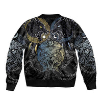 Skoll and Hati Norse Mythology Bomber Jacket Viking Dual Moon Celtic Line Art