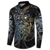 Skoll and Hati Norse Mythology Button Sweatshirt Viking Dual Moon Celtic Line Art