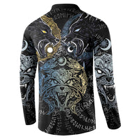 Skoll and Hati Norse Mythology Button Sweatshirt Viking Dual Moon Celtic Line Art