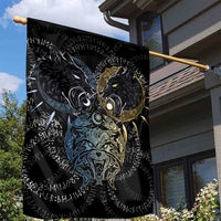 Skoll and Hati Norse Mythology Garden Flag Viking Dual Moon Celtic Line Art