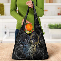 Skoll and Hati Norse Mythology Grocery Bag Viking Dual Moon Celtic Line Art