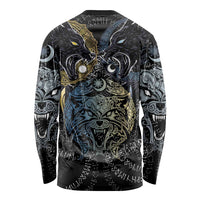 Skoll and Hati Norse Mythology Long Sleeve Shirt Viking Dual Moon Celtic Line Art