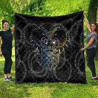 Skoll and Hati Norse Mythology Quilt Viking Dual Moon Celtic Line Art