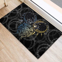 Skoll and Hati Norse Mythology Rubber Doormat Viking Dual Moon Celtic Line Art
