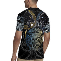 Skoll and Hati Norse Mythology Rugby Jersey Viking Dual Moon Celtic Line Art