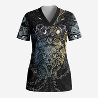 Skoll and Hati Norse Mythology Scrub Top Viking Dual Moon Celtic Line Art